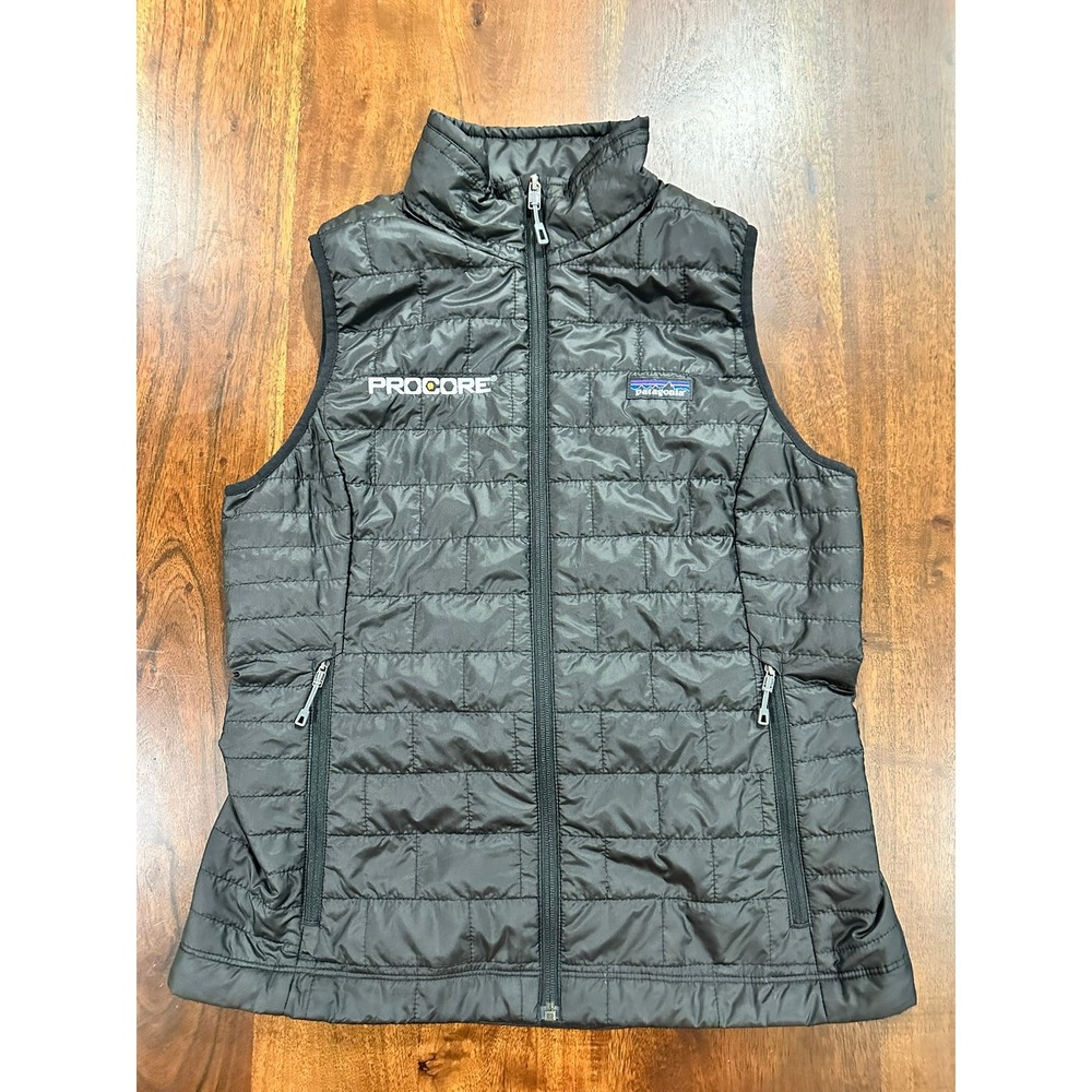 Patagonia Nano Puff Vest Womens Medium Black Procore Logo Insulated Quilted M